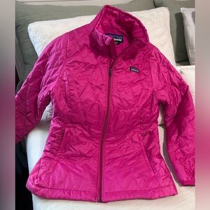 Patagonia Kids size 10 Bright Pink Quilted Puffer Jacket